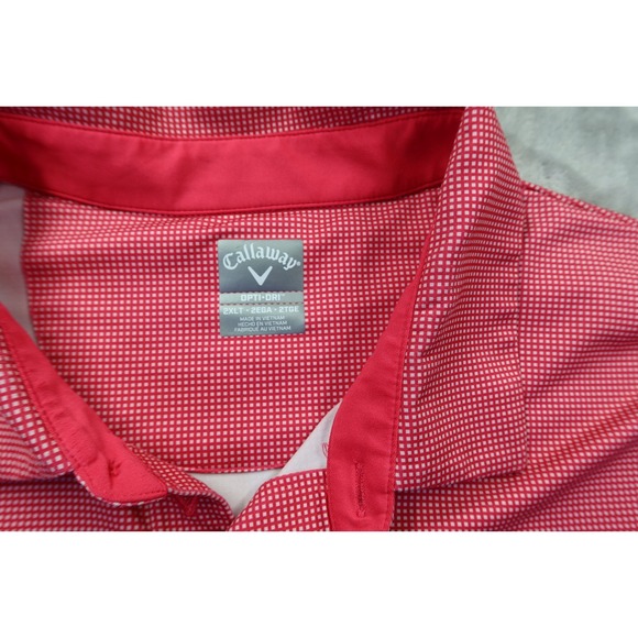 Callaway Golf Polo Shirt Men's Size 2XLT 2XL Tall Opti Dri Red - Picture 4 of 7